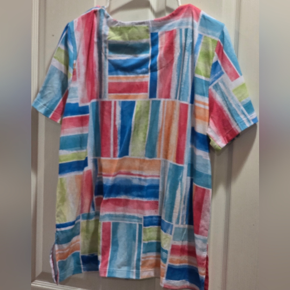 Alfred Dunner Multicolor Patchwork Short Sleeve T… - image 6
